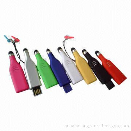 Plastic USB Drive w/128M-64GB Capacity, Logo Design, Supports Microsoft's Windows XP/Linux 2.4.x OS